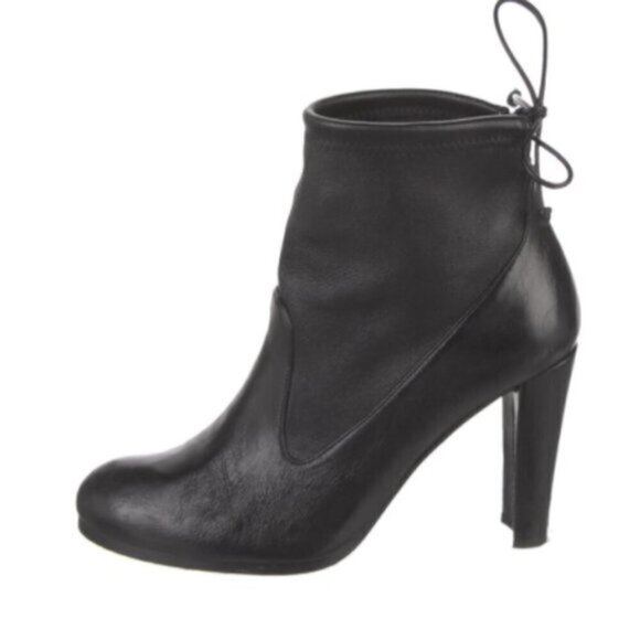 Stuart Weitzman Black Glove Tie-Back Ankle Boots - 5.5, made in Spain 🇪🇸 - Picture 1 of 14